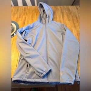New Balance Light Blue/Grey Fleece Jacket with Hood